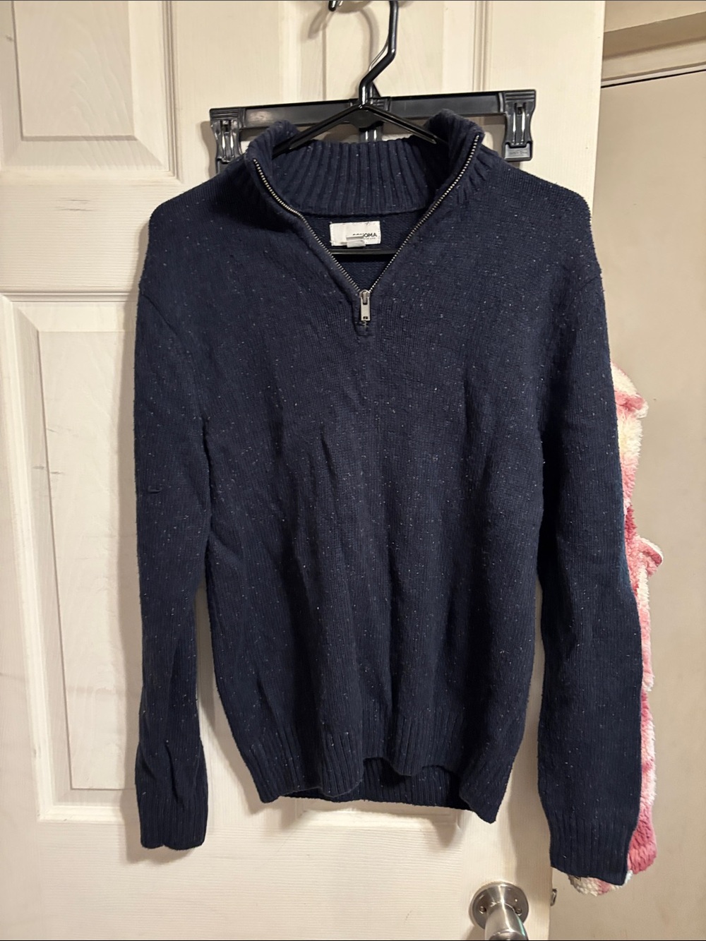 Sonoma Navy Zip-Neck Men's Sweater